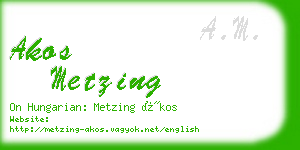 akos metzing business card